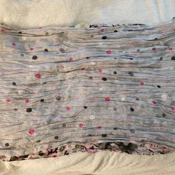 Rapti Fashion Grey/Pink Floral Infinity Scarf - Picture 6 of 9